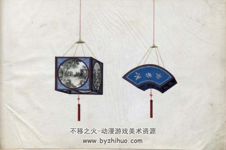 清朝家具饰品陈设画册 高清.约1810-1830.十九世纪初广州外销画
