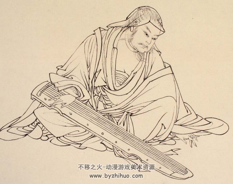 蔡岚工笔人物白描画 中国传统美术资源 百度网盘下载