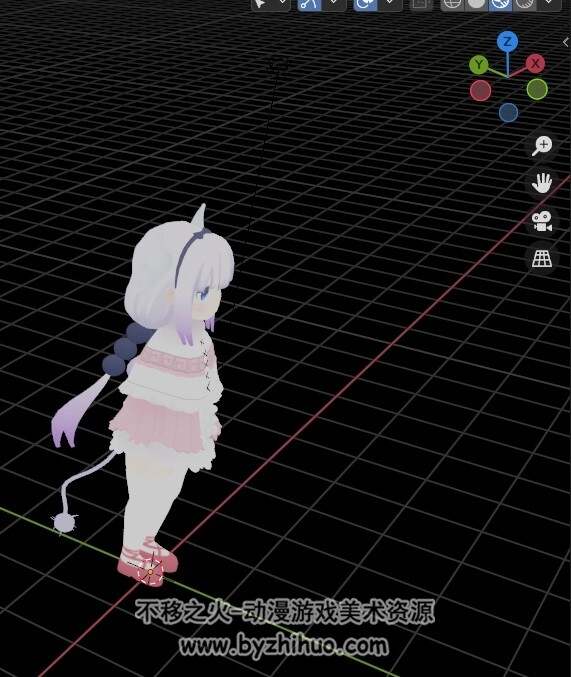 可爱Loli龙女仆 3D模型BLEND,OBJ格式 带贴图 百度网盘下载