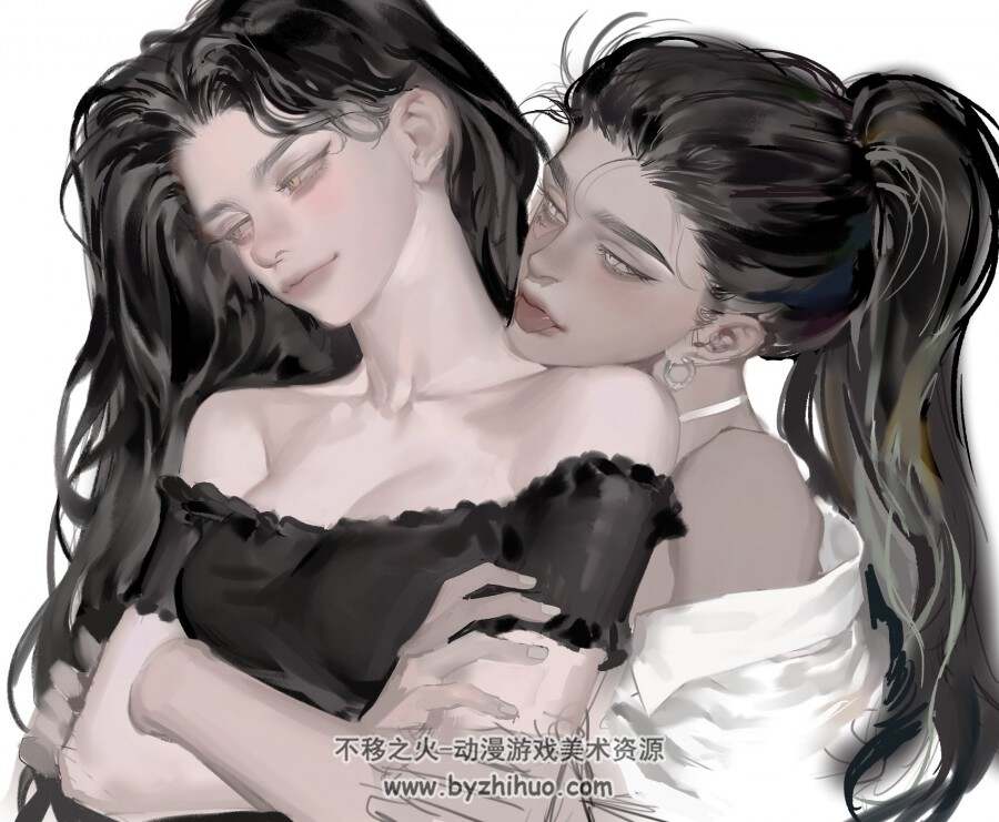 画师 Gathkal 阴郁绝艳风格人物绘涂 百度网盘下载