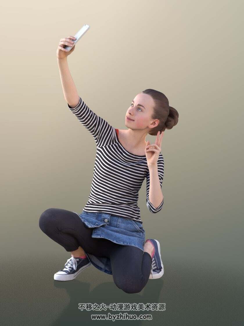 现代女性人物 扫描3D模型 百度网盘下载