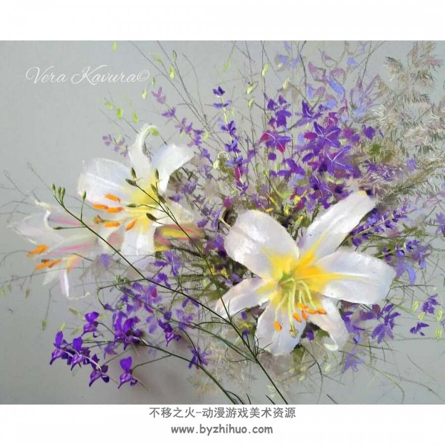 乌克兰艺术家 Vera kavura 色粉花卉 作品欣赏 百度网盘下载 296P