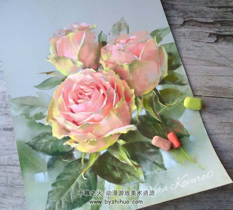 乌克兰艺术家 Vera kavura 色粉花卉 作品欣赏 百度网盘下载 296P