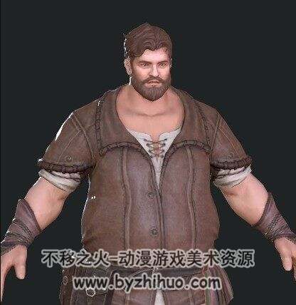 Human_Fatman2 农民 农夫 胖子平民 3D角色模型 百度网盘下载