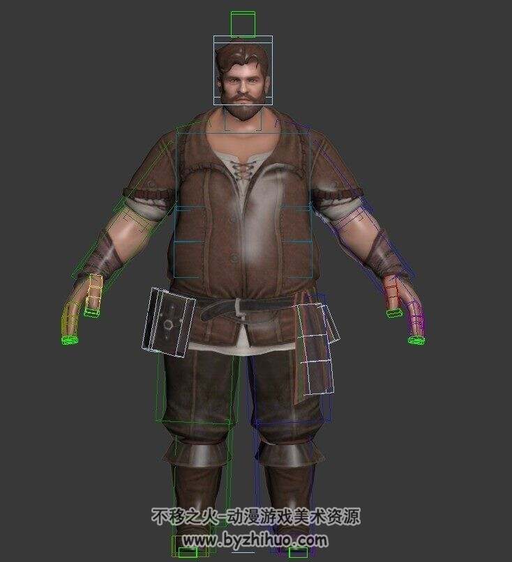 Human_Fatman2 农民 农夫 胖子平民 3D角色模型 百度网盘下载