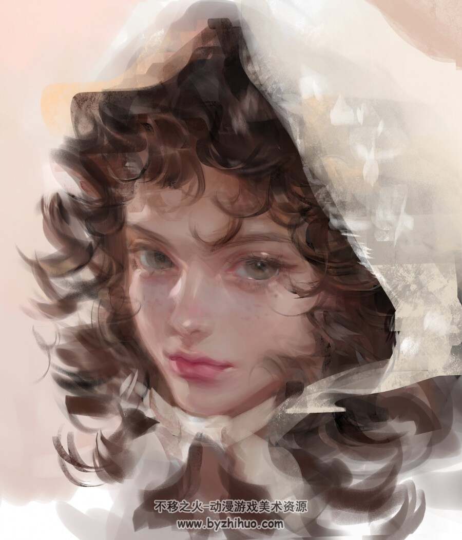 画师BM 唯美人物肖像插画作品 百度网盘下载