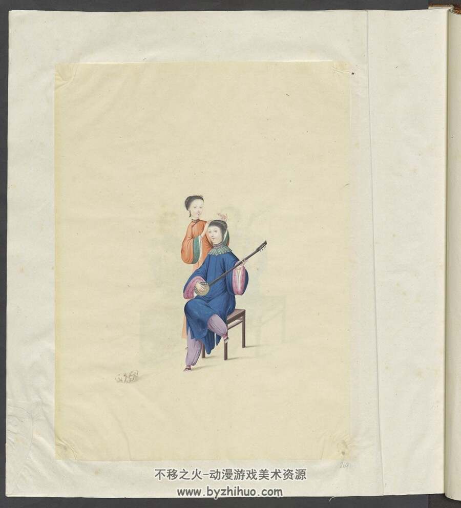 外销画册.水粉画.街头戏曲艺人.奥地利国家图书馆藏.36P.jpg/pdf.百度阿里网盘