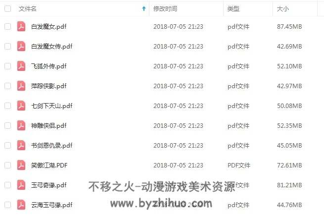 武侠连环画 单本集10册PDF 百度网盘下载 571MB
