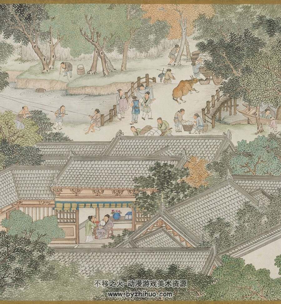 仿宋院本金陵图卷.清.谢遂.绘.纸本青绿设色.jpg/png/pdf.百度网盘/阿里云盘