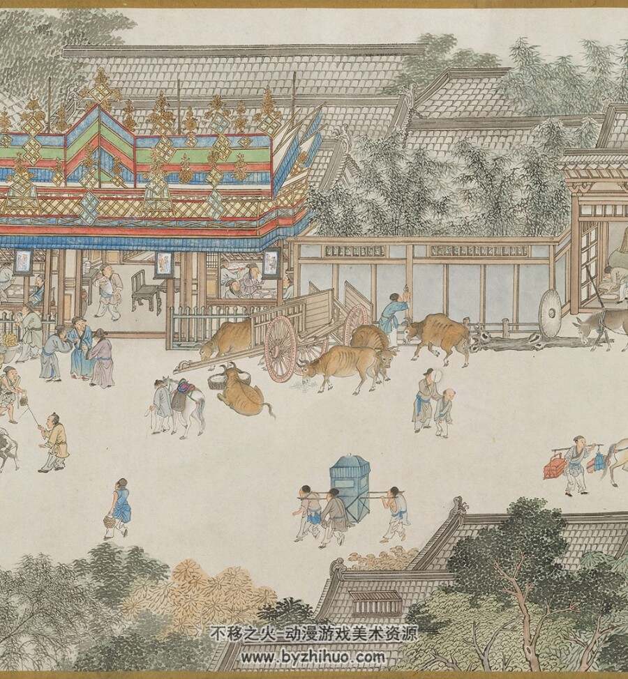 仿宋院本金陵图卷.清.谢遂.绘.纸本青绿设色.jpg/png/pdf.百度网盘/阿里云盘