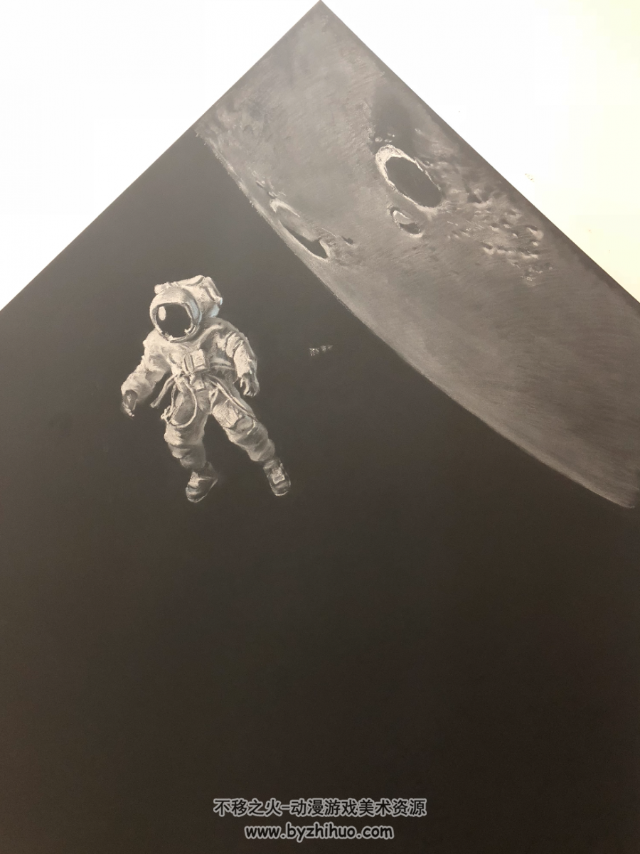 粉笔墙绘太空人