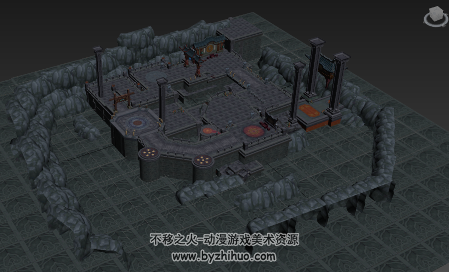 暗黑建筑 地宫 宫殿 3Dmax模型分享 百度网盘下载