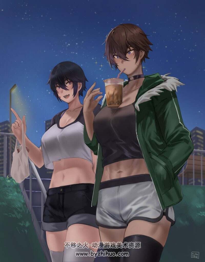 画师Hunyan 二次元女生插画壁纸图片 百度网盘下载 137P