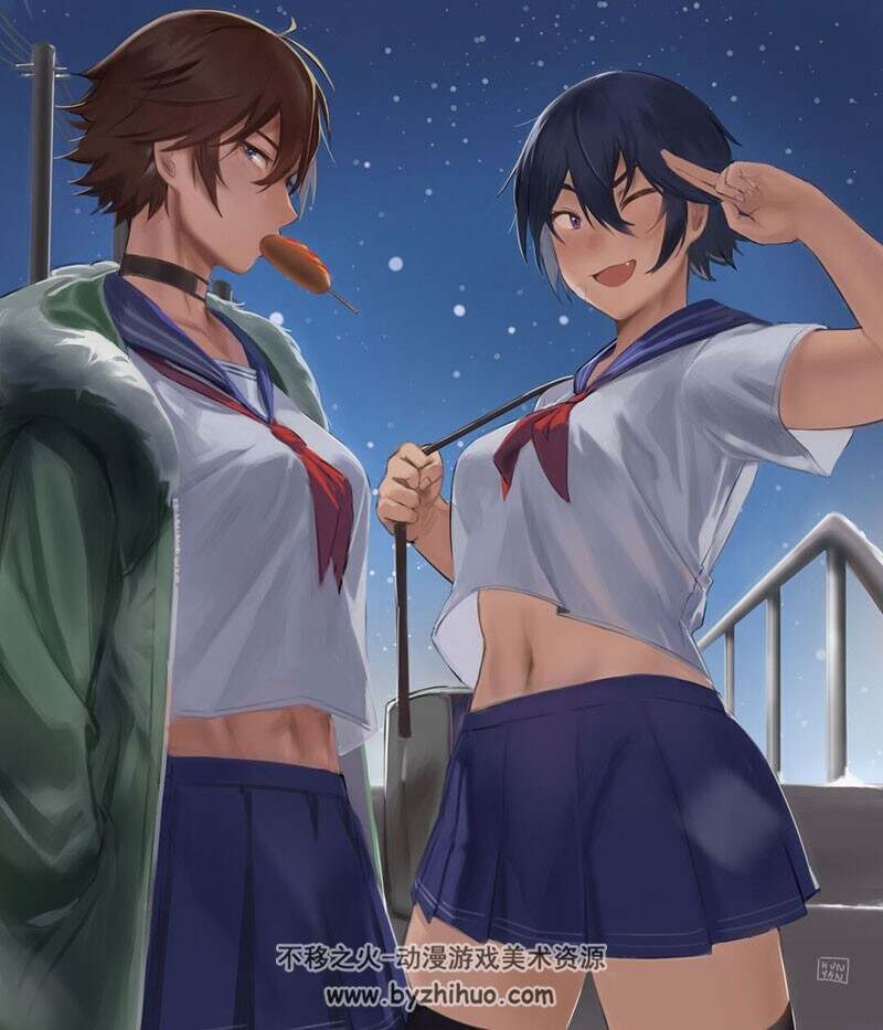 画师Hunyan 二次元女生插画壁纸图片 百度网盘下载 137P