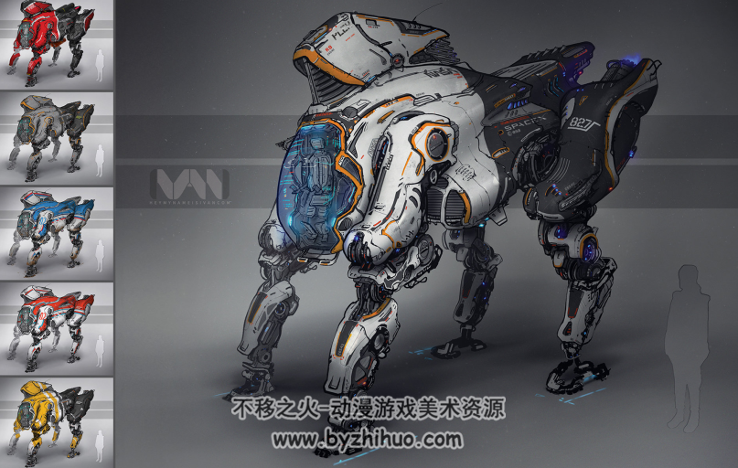 科幻机甲机械机器人 载体武器设定原画 美术绘画参考 百度网盘下载 2.08GB