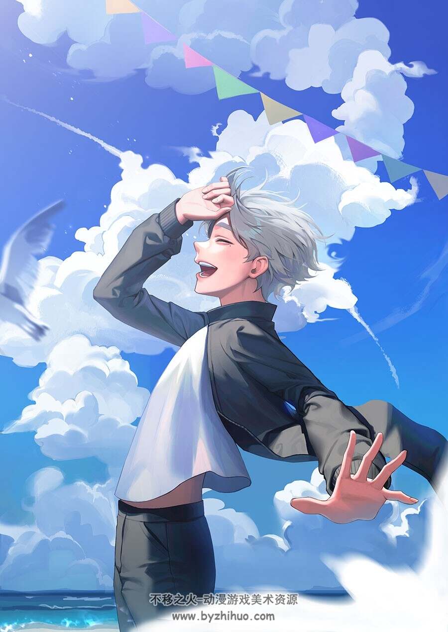 PIXIV画师 KKUNI 二次元壁纸美图 百度网盘下载 24P