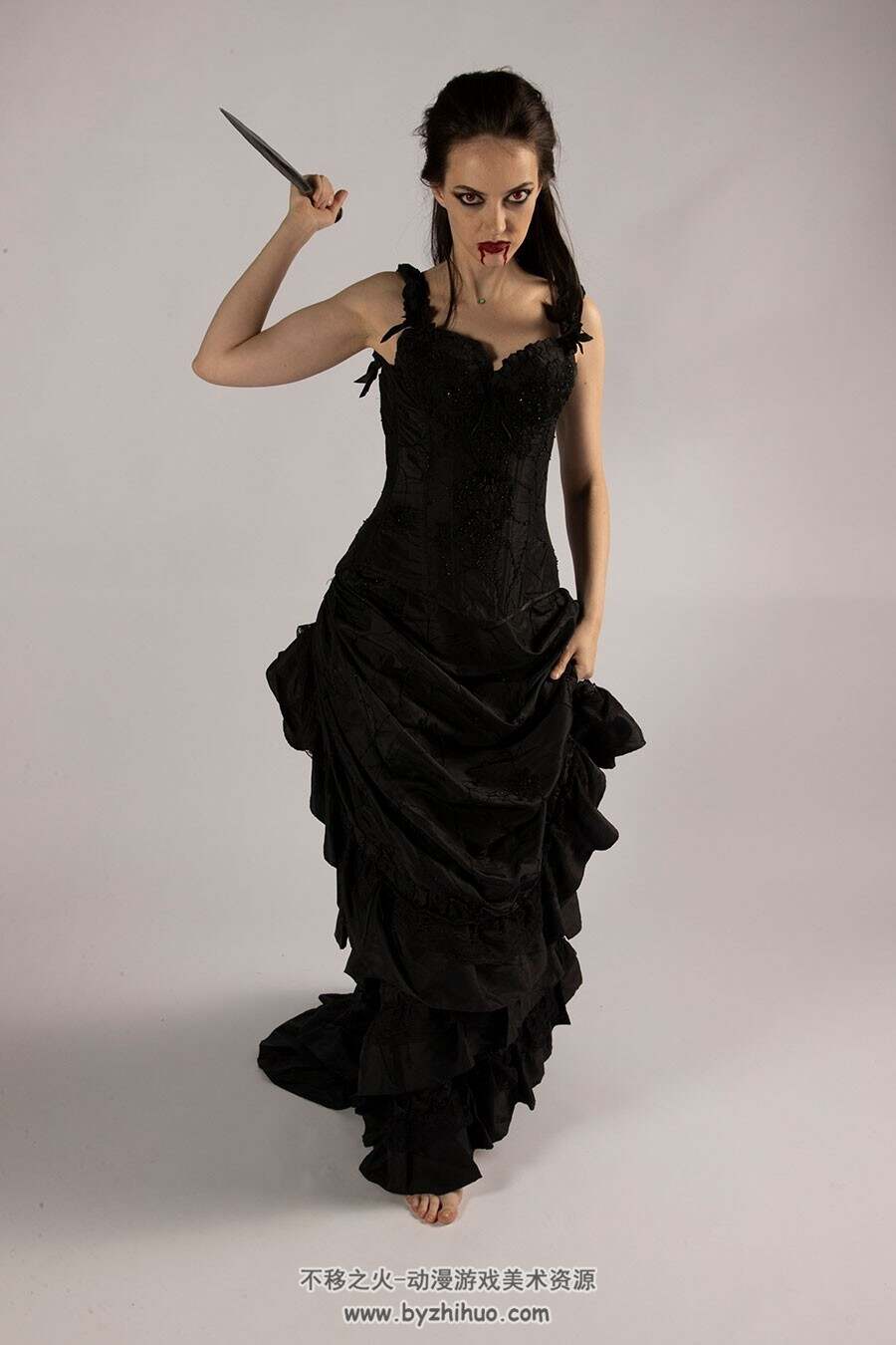 哥特式吸血鬼女性写真 黑色裙装图包 百度网盘下载 545P