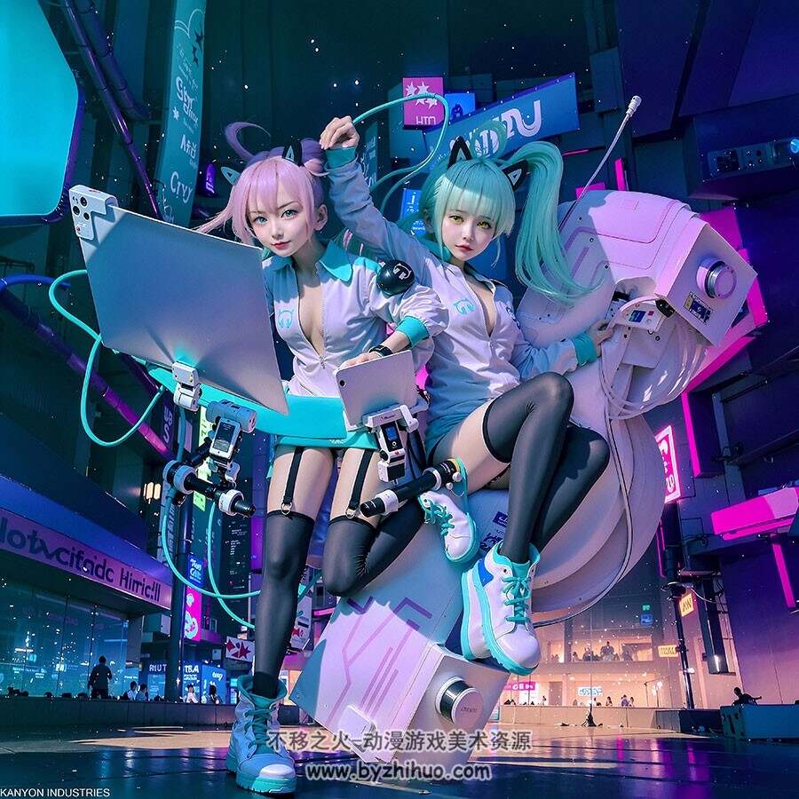 幻想赛博风角色 AI合成作品图包 百度网盘下载 138P 243MB