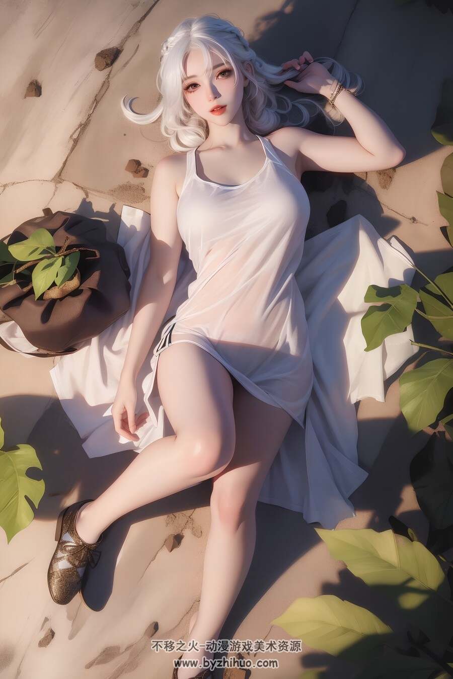 惊艳AI之白发妹子 插画作品图包 百度网盘下载 27P 35MB