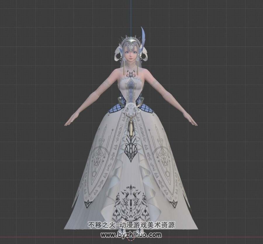 星之海洋6女主蕾缇希雅 婚纱装3D模型 百度网盘下载