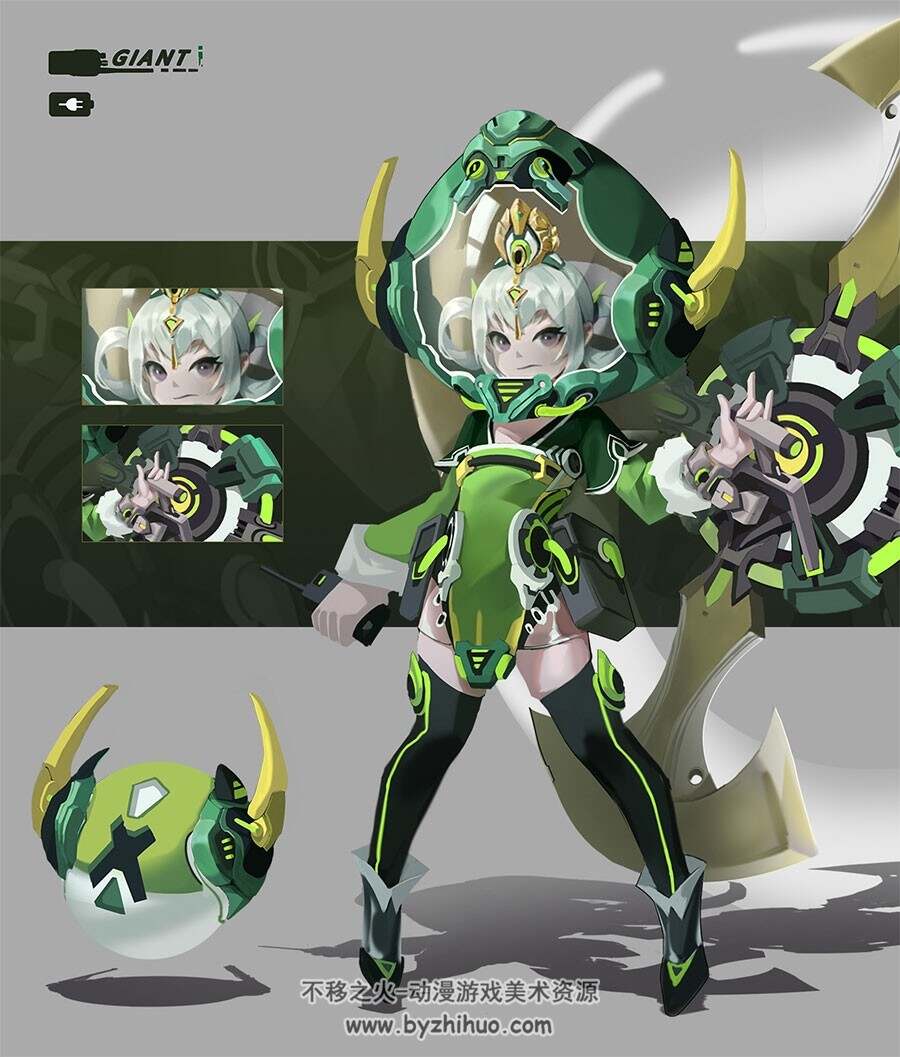 游戏人物设计《古韵机动萝莉》绘制全流程教学