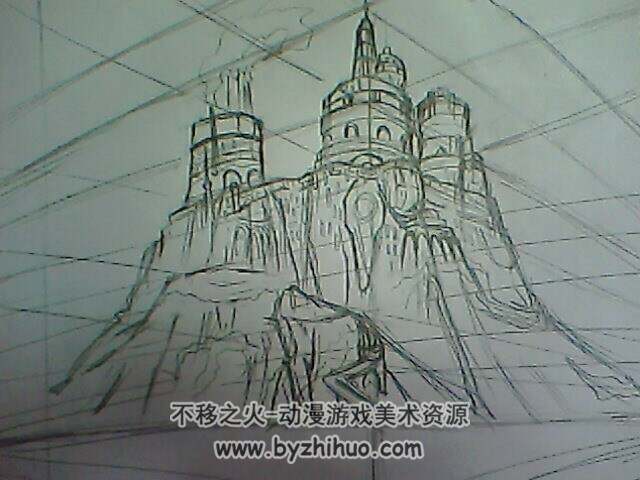以前随手画的城堡草图