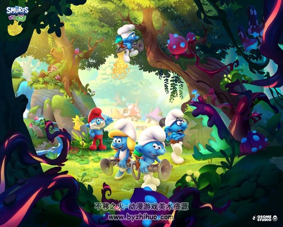 the smurfs：mission vilef 蓝精灵：毒叶大作战 概设图包 百度网盘下载