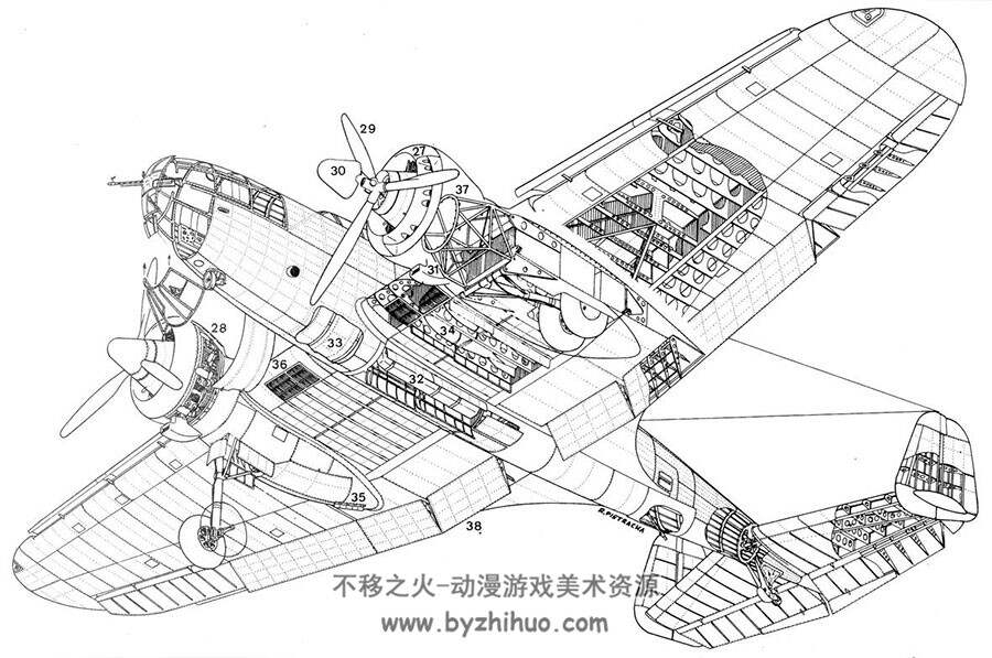 cutaway 战机结构剖面图 百度网盘下载