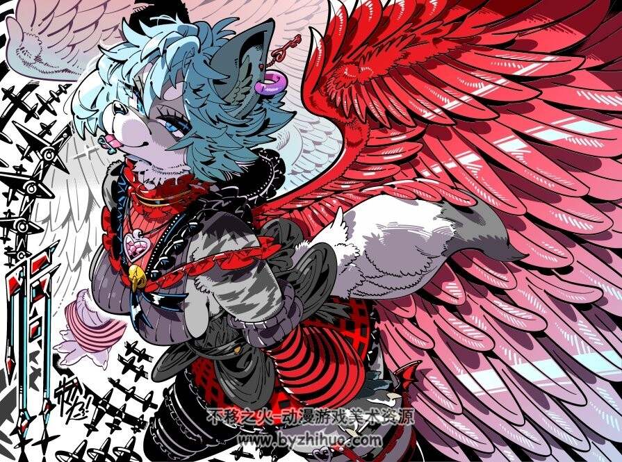 风格插画Kafun cg插画图包合集 百度网盘下载 143P