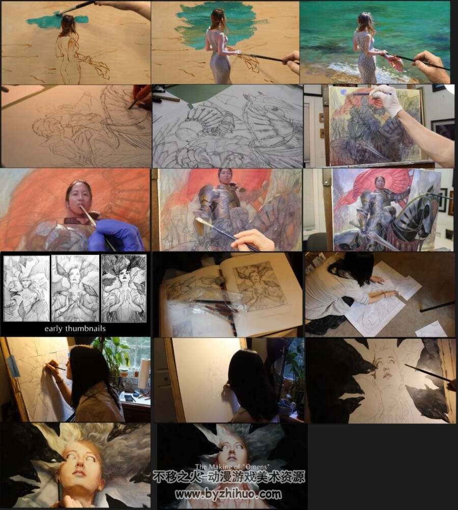 奇幻人物写生油画 美术绘制视频 百度网盘下载