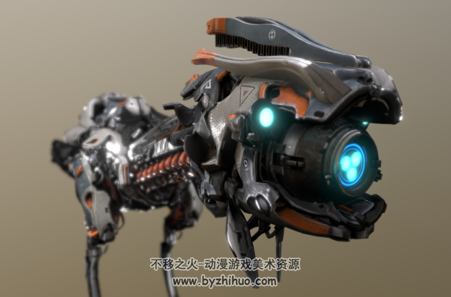 Horizon zero dawn-Watcher 3D模型fbx glb gltf 百度网盘下载
