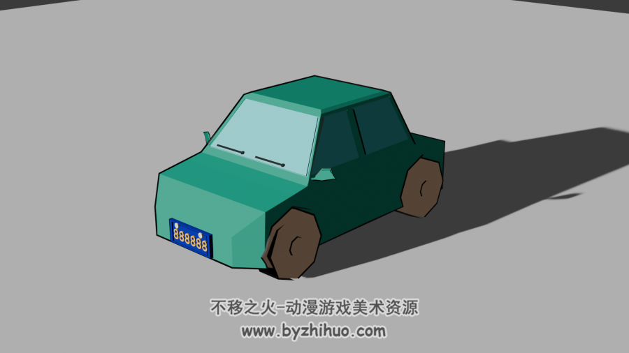 卡通材质小汽车 blend模型 百度网盘下载