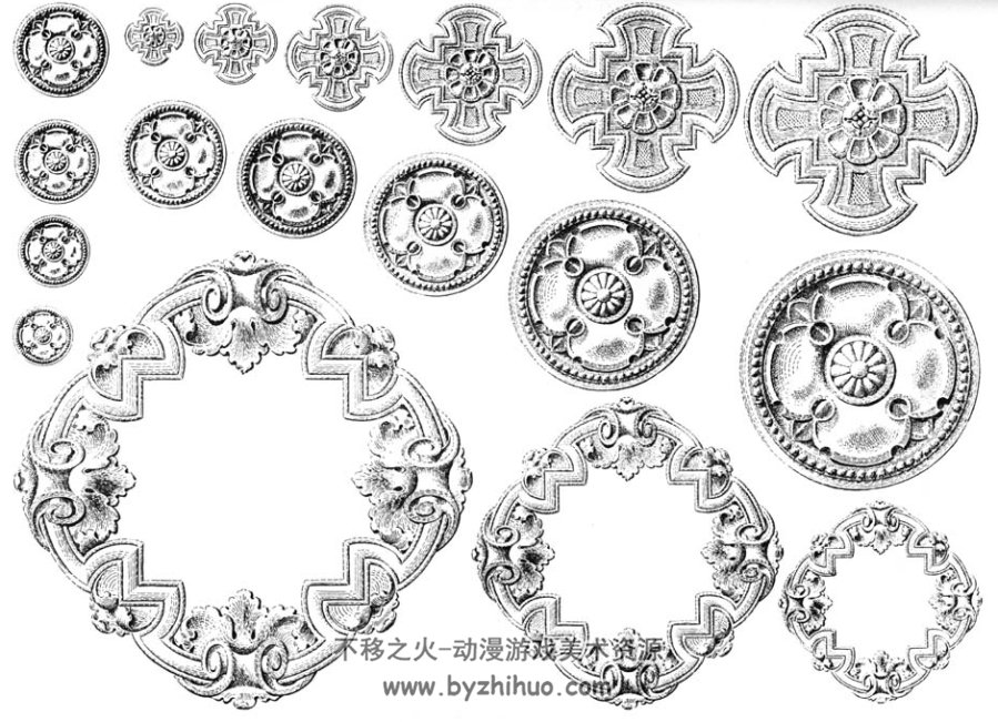 古典风格西方边框纹饰图集 PDF格式 百度网盘下载