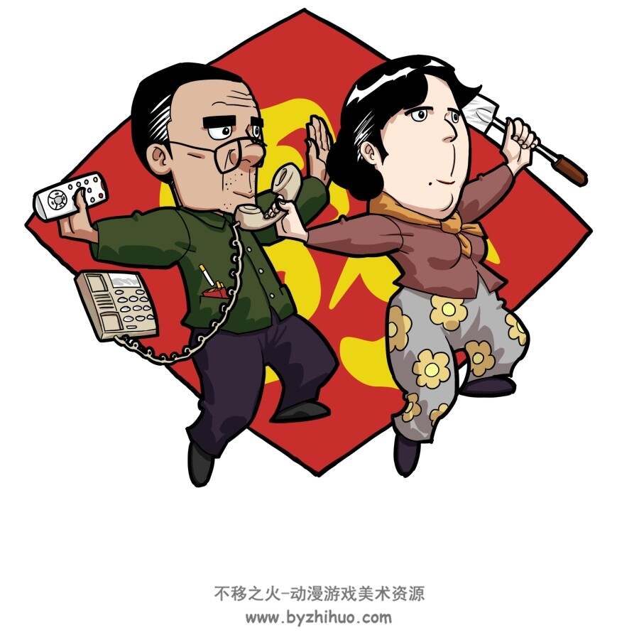给爸妈画了个小画~
