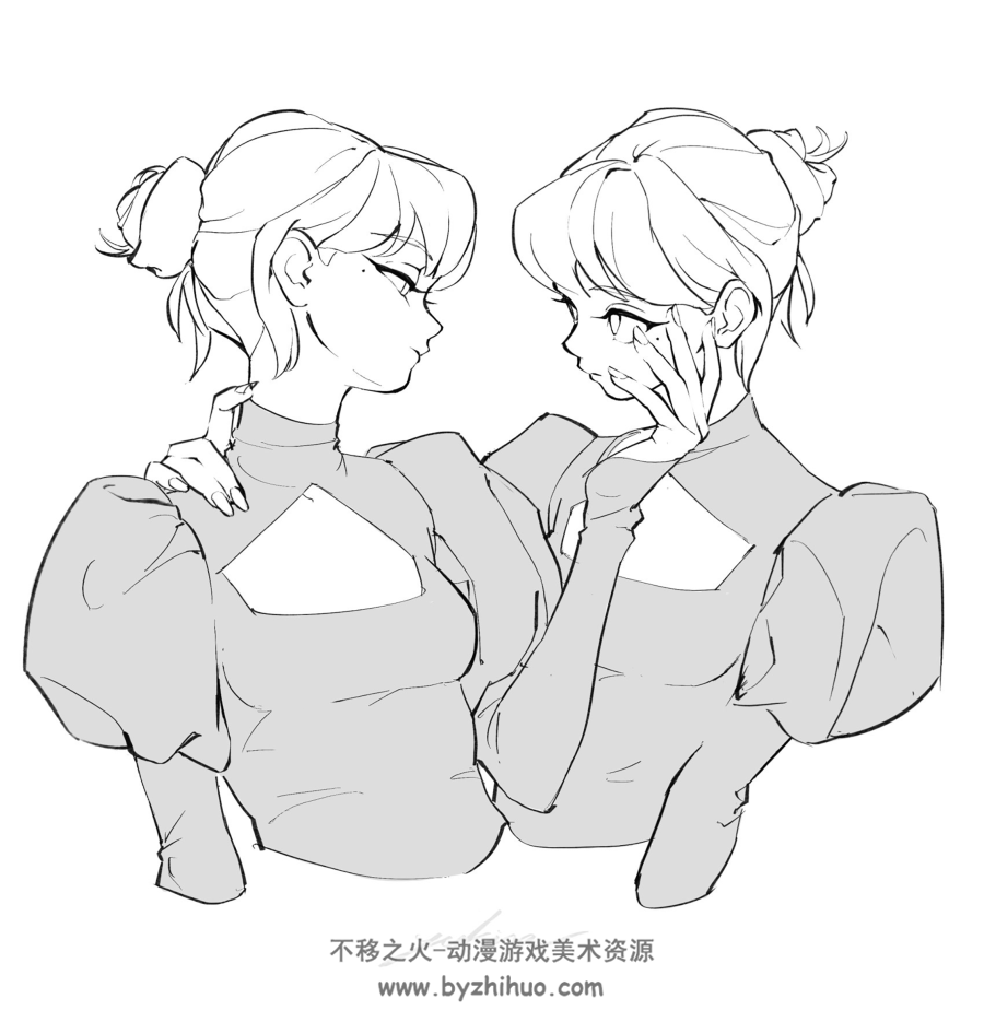 画师Yukina 时尚人物插画作品图包 美术参考素材 百度网盘下载