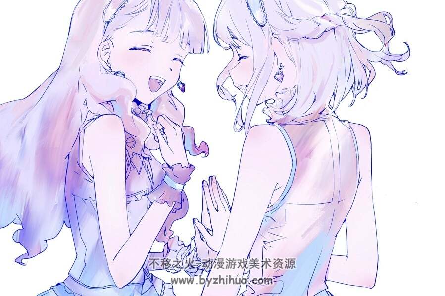 画师syusi 日系少女线稿插画图包 美术绘画参考素材 百度网盘下载