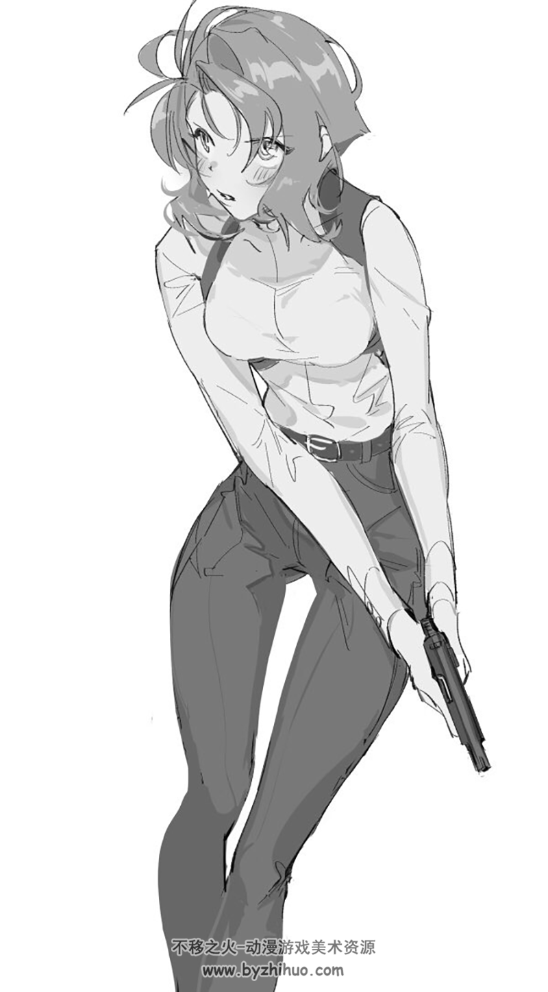 画师syusi 日系少女线稿插画图包 美术绘画参考素材 百度网盘下载
