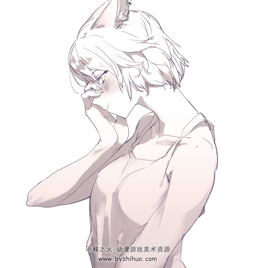 画师syusi 日系少女线稿插画图包 美术绘画参考素材 百度网盘下载