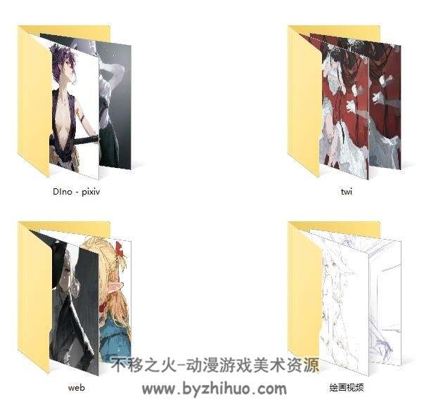 画师Dino 日系人物 光影插画 步骤线稿图+插画+视频 更新至2024.8 百度云下载