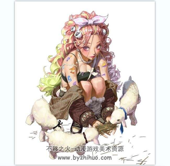 sungmoomoo 画师细腻线稿 CG厚涂作品图包 百度网盘下载