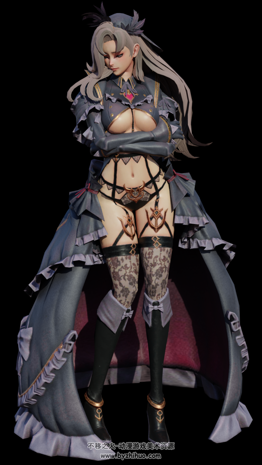 4个mmd美女2D模型低模q版 百度网盘下载