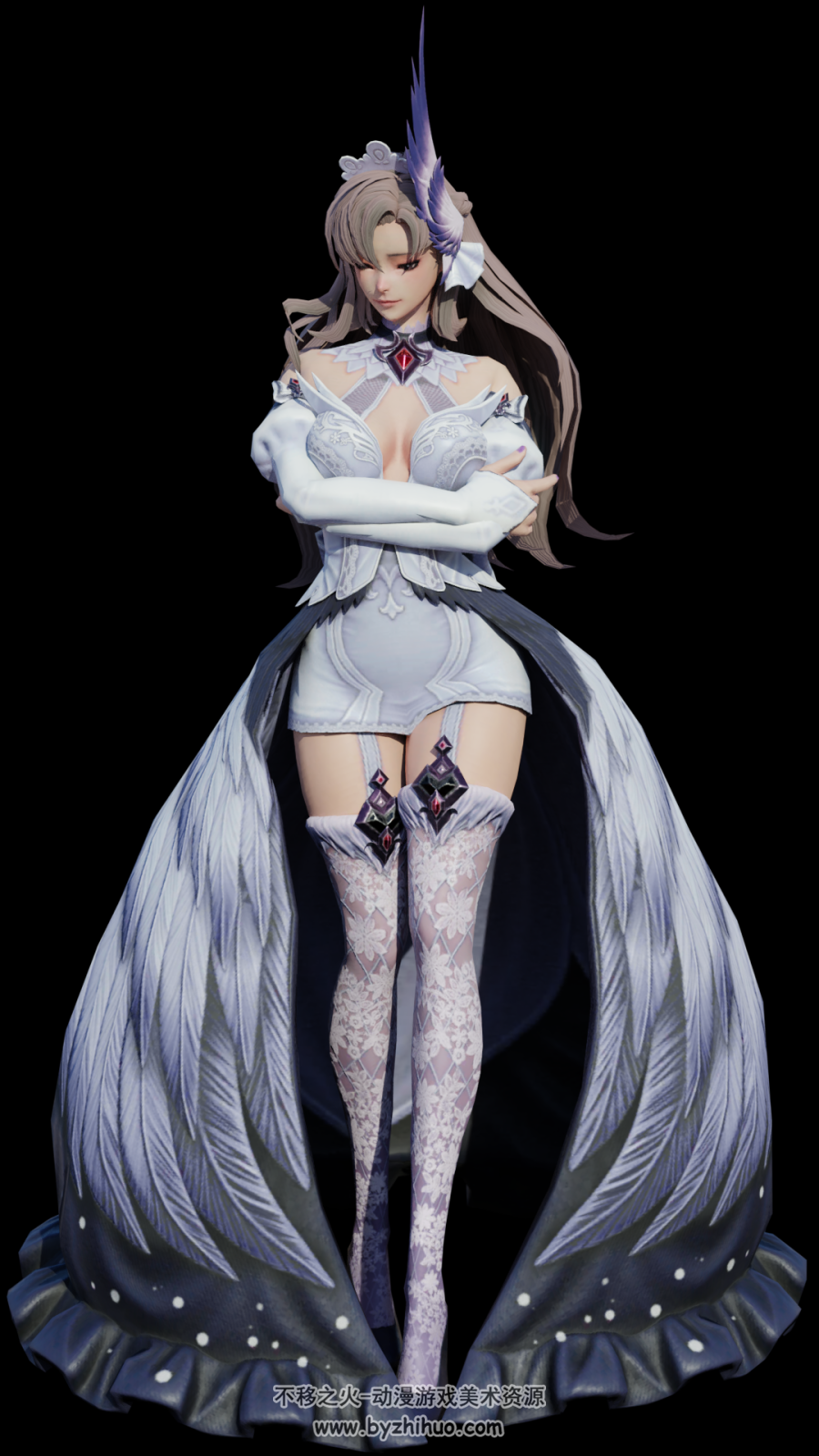 4个mmd美女2D模型低模q版 百度网盘下载