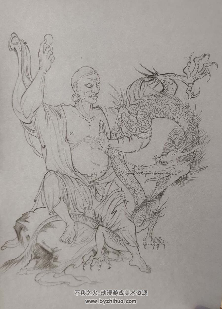 插画线描练习-降龙伏虎