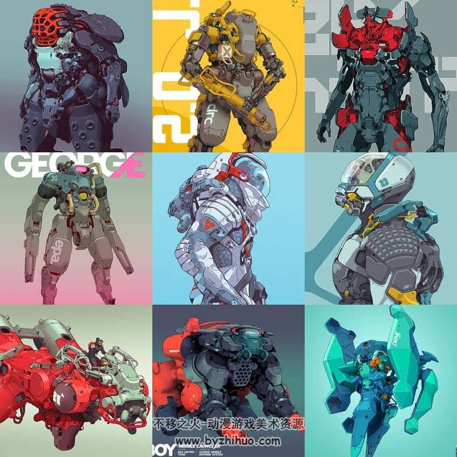 机甲风暴-T47画稿图包 百度网盘下载 72P