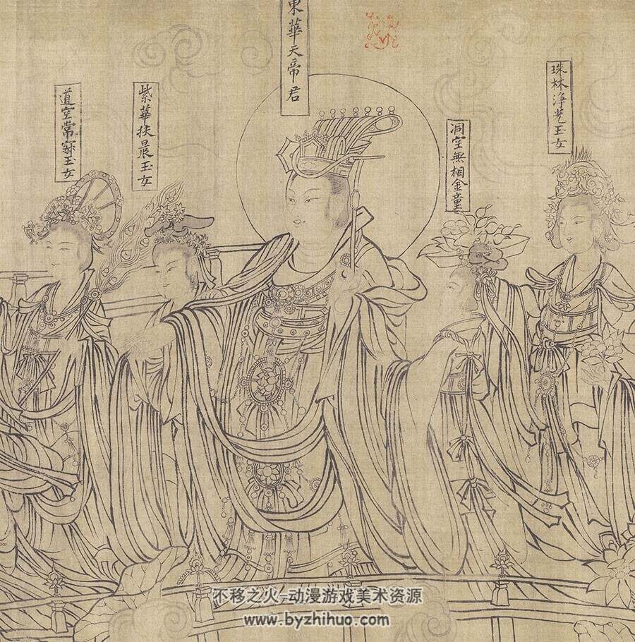 朝元仙杖图 绢本一版tif jpg格式百度网盘下载