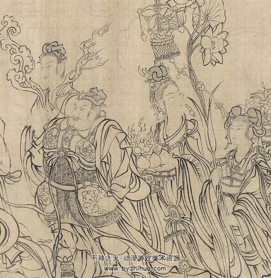 朝元仙杖图 绢本一版tif jpg格式百度网盘下载