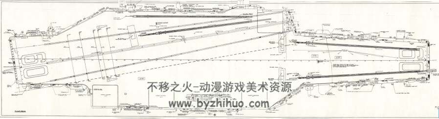 USA航母结构图 手绘线稿素材参考 可打印 百度网盘下载