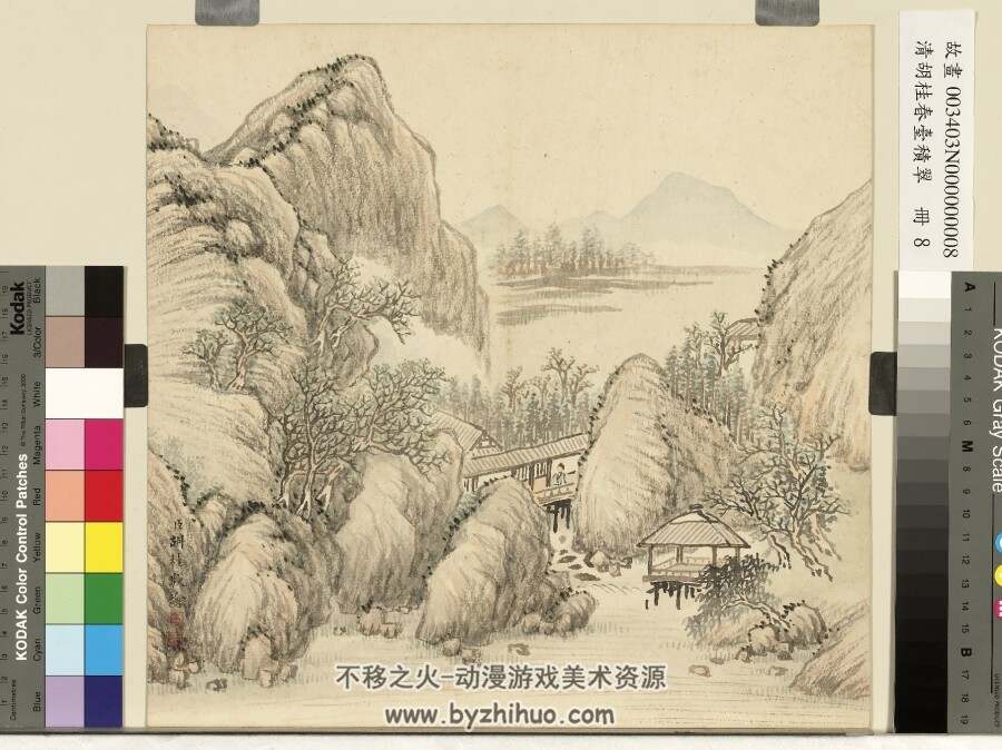 台北故宫博物院藏 四时山水图册 清.胡桂绘.纸本设色 百度网盘下载