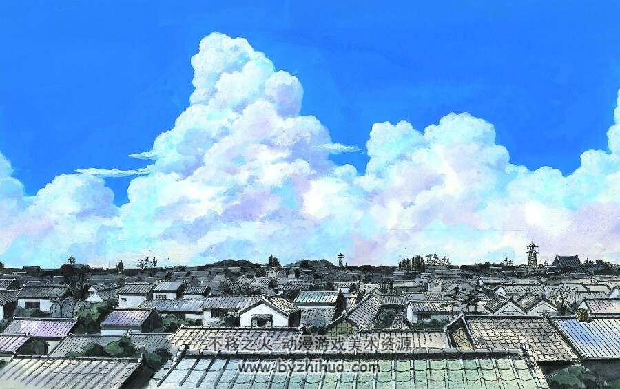水彩建筑老图合集 有些宫崎骏风格？ 百度网盘图包下载