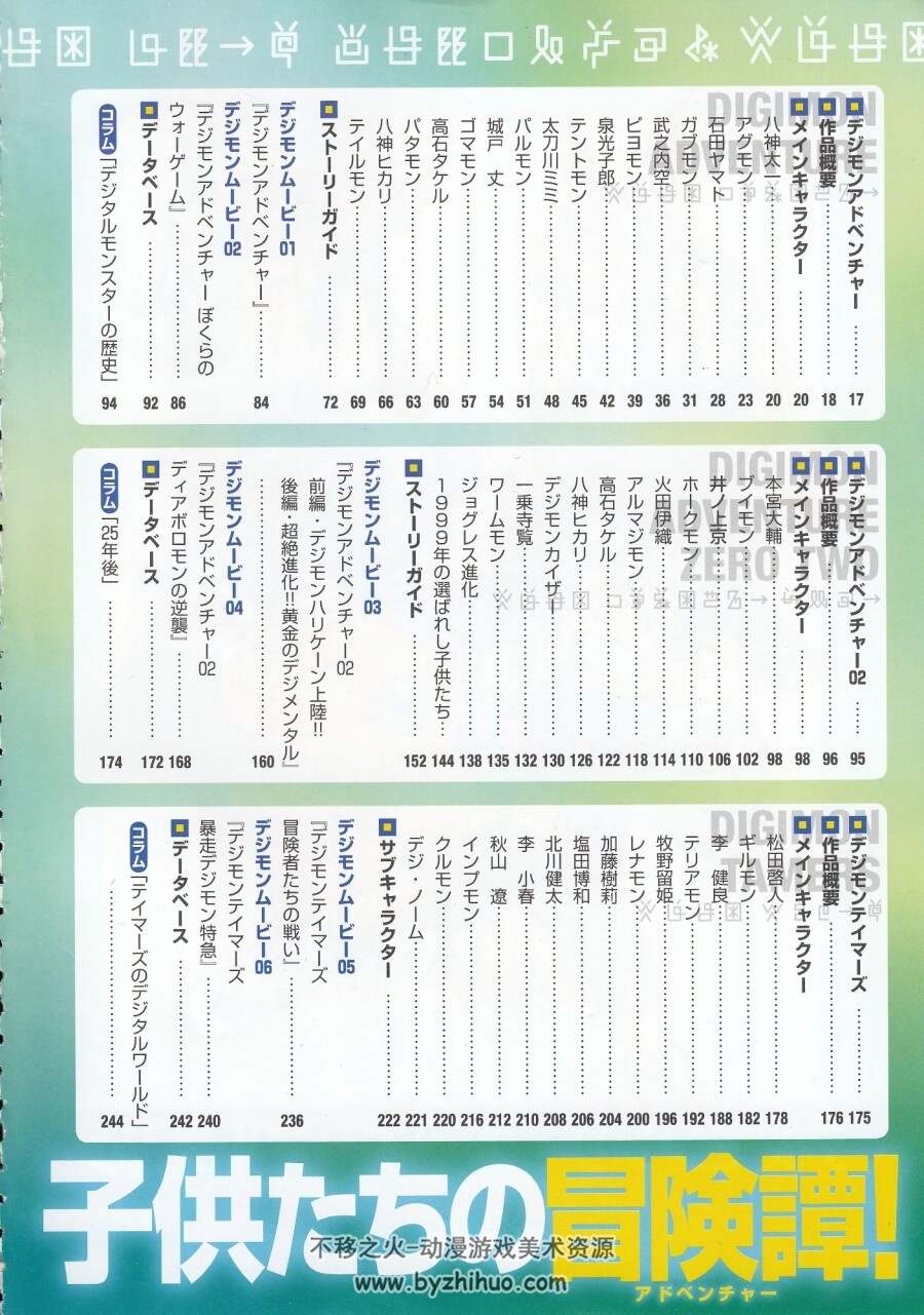 数码宝贝动画1-5部设定集 DIGIMON Series Memorial Book：Digimon Animation Chronicle